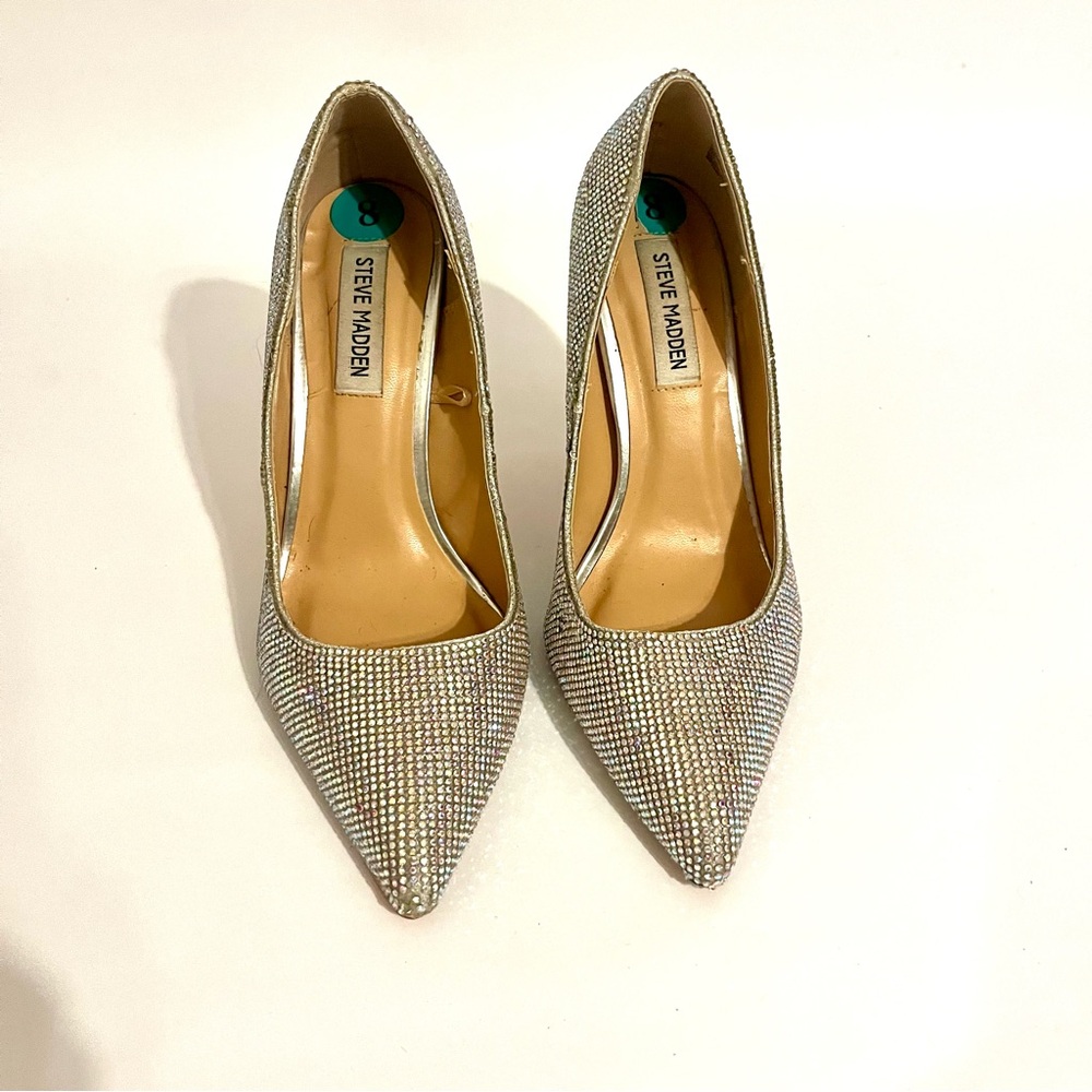 Steve Madden Silver Rhinestone Women's Heels